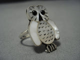 Intricate And Detailed!! Vintage Native American Jewelry Navajo Sterling Silver Owl Ring Old-Nativo Arts