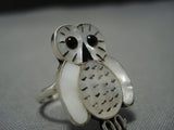 Intricate And Detailed!! Vintage Native American Jewelry Navajo Sterling Silver Owl Ring Old-Nativo Arts