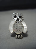 Intricate And Detailed!! Vintage Native American Jewelry Navajo Sterling Silver Owl Ring Old-Nativo Arts