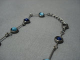 Intricate And Interesting Vintage Native American Jewelry Navajo Turquoise Sterling Silver Necklace-Nativo Arts