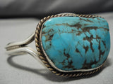 Intricate Spiderweb Turquoise!! Vintage Native American Navajo Sterling Silver Bracelet-Nativo Arts