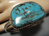 Intricate Spiderweb Turquoise!! Vintage Native American Navajo Sterling Silver Bracelet-Nativo Arts
