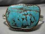 Intricate Spiderweb Turquoise!! Vintage Native American Navajo Sterling Silver Bracelet-Nativo Arts