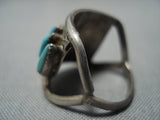 Intricate Vintage Navajo Needle Turquoise Sterling Silver Native American Jewelry Ring-Nativo Arts