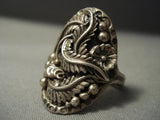Intricate! Vintage Navajo Sterling Native American Jewelry Silver **garden Of Leaves** Ring-Nativo Arts