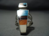 Intricate Vintage Navajo Turquoise Native American Jewelry Silver Maiden Sterling Ring Old-Nativo Arts