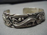 Intricate! Vintage Silver Garden Navajo Sterling Silver Native American Bracelet-Nativo Arts