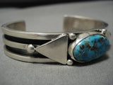 Jeanette Dale!! Important Native American Navajo Sterling Silver Morenci Turquoise Bracelet-Nativo Arts