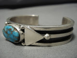 Jeanette Dale!! Important Native American Navajo Sterling Silver Morenci Turquoise Bracelet-Nativo Arts