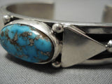 Jeanette Dale!! Important Native American Navajo Sterling Silver Morenci Turquoise Bracelet-Nativo Arts