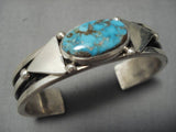 Jeanette Dale!! Important Native American Navajo Sterling Silver Morenci Turquoise Bracelet-Nativo Arts