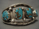 Knockout Vintage Navajo Persian Turquoise Native American Jewelry Silver Bracelet-Nativo Arts