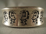 Kokplelli Love Curvilinear Native American Jewelry Silver Bracelet-Nativo Arts