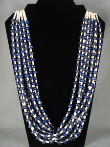 Lapis Of The Earth Navajo Native American Jewelry jewelry Shell Necklace-Nativo Arts