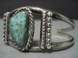 Large Green Turquoise Vintage Navajo Sterling Native American Jewelry Silver Bracelet-Nativo Arts