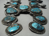 Last Chance Turquoise Vintage Native American Jewelry Navajo Sterling Silver Squash Blossom Necklace Old-Nativo Arts