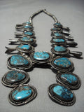 Last Chance Turquoise Vintage Native American Jewelry Navajo Sterling Silver Squash Blossom Necklace Old-Nativo Arts