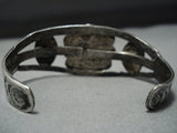 Late 1800's/ 1900's Ingot/coin Silver Green Turquoise Vintage Native American Jewelry Navajo Bracelet-Nativo Arts