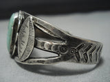 Late 1800's/ 1900's Ingot/coin Silver Green Turquoise Vintage Native American Jewelry Navajo Bracelet-Nativo Arts