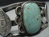 Late 1800's/ 1900's Ingot/coin Silver Green Turquoise Vintage Native American Jewelry Navajo Bracelet-Nativo Arts