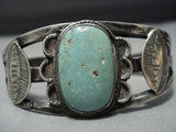 Late 1800's/ 1900's Ingot/coin Silver Green Turquoise Vintage Native American Jewelry Navajo Bracelet-Nativo Arts