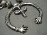 Late 1800's/ Early 1900's Vintage Navajo Native American Jewelry Silver Squash Blossom Necklace-Nativo Arts