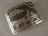 Layaway for Bruce Xxl Vintage Navajo 'Horse & Wagon' All Native American Jewelry Silver Buckle Old-Nativo Arts