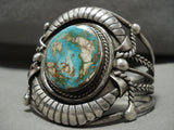 Layaway for Marshall- Opulent Vintage Navajo Royston Turquoise Native American Jewelry Silver Siwrl Shield Bracelet Old-Nativo Arts