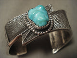 Lightning Bolt Advanced Native American Jewelry Silver Work Navajo Turquoise Bracelet-Nativo Arts