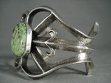 Lime Green Turquoise Vintage Navajo Sterling Native American Jewelry Silver Bracelet-0 Huge!-Nativo Arts
