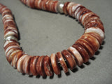 Longer And Unique Vintage Santo Domingo/ Navajo Spiny Oyster Native American Jewelry Silver Necklace-Nativo Arts