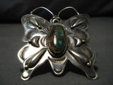 Magnificent Native American Navajo Huge Butterfly Turquoise Dor Ashley Sterling Silver Ring-Nativo Arts