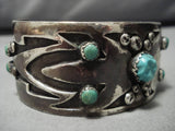 Magnificent Padilla Family Vintage Native American Navajo Turquoise Sterling Silver Bracelet Old-Nativo Arts