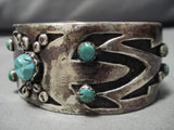 Magnificent Padilla Family Vintage Native American Navajo Turquoise Sterling Silver Bracelet Old-Nativo Arts