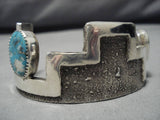 Magnificent Pueblo Blue Turquoise Sterling Silver Bracelet-Nativo Arts