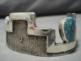 Magnificent Pueblo Blue Turquoise Sterling Silver Bracelet-Nativo Arts