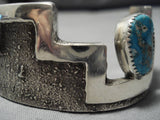 Magnificent Pueblo Blue Turquoise Sterling Silver Bracelet-Nativo Arts