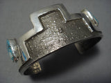 Magnificent Pueblo Blue Turquoise Sterling Silver Bracelet-Nativo Arts