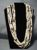 Magnificent Santo Domingo Turquoise Coral Sterling Silver Necklace-Nativo Arts