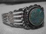 Magnificent Vintage 1900's Native American Navajo Cerrillos Turquoise Sterling Silver Bracelet-Nativo Arts