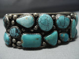 Magnificent Vintage Native American Jewelry Navajo Green Turquoise Sterling Silver Bracelet Old-Nativo Arts