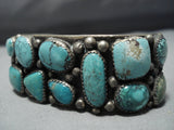 Magnificent Vintage Native American Jewelry Navajo Green Turquoise Sterling Silver Bracelet Old-Nativo Arts