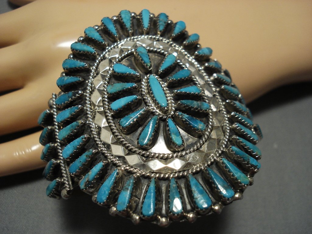 Magnificent Vintage Native American Jewelry Navajo Large Turquoise