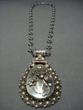 Magnificent Vintage Native American Jewelry Navajo Silver Star Sterling Ben Begaye Necklace-Nativo Arts