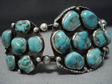 Magnificent Vintage Native American Jewelry Navajo Sterling Silver Intense Turquoise Jim Herald Bracelet-Nativo Arts