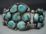 Magnificent Vintage Native American Jewelry Navajo Sterling Silver Intense Turquoise Jim Herald Bracelet-Nativo Arts