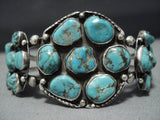 Magnificent Vintage Native American Jewelry Navajo Sterling Silver Intense Turquoise Jim Herald Bracelet-Nativo Arts