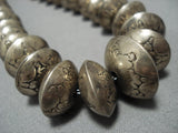 Magnificent Vintage Native American Jewelry Navajo Sterling Silver Necklace Old-Nativo Arts