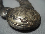 Magnificent Vintage Native American Jewelry Navajo Sterling Silver Pillow Pendant Necklace Old-Nativo Arts