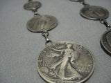 Magnificent Vintage Native American Jewelry Navajo Sterling Silver Squash Blossom Necklace Old-Nativo Arts